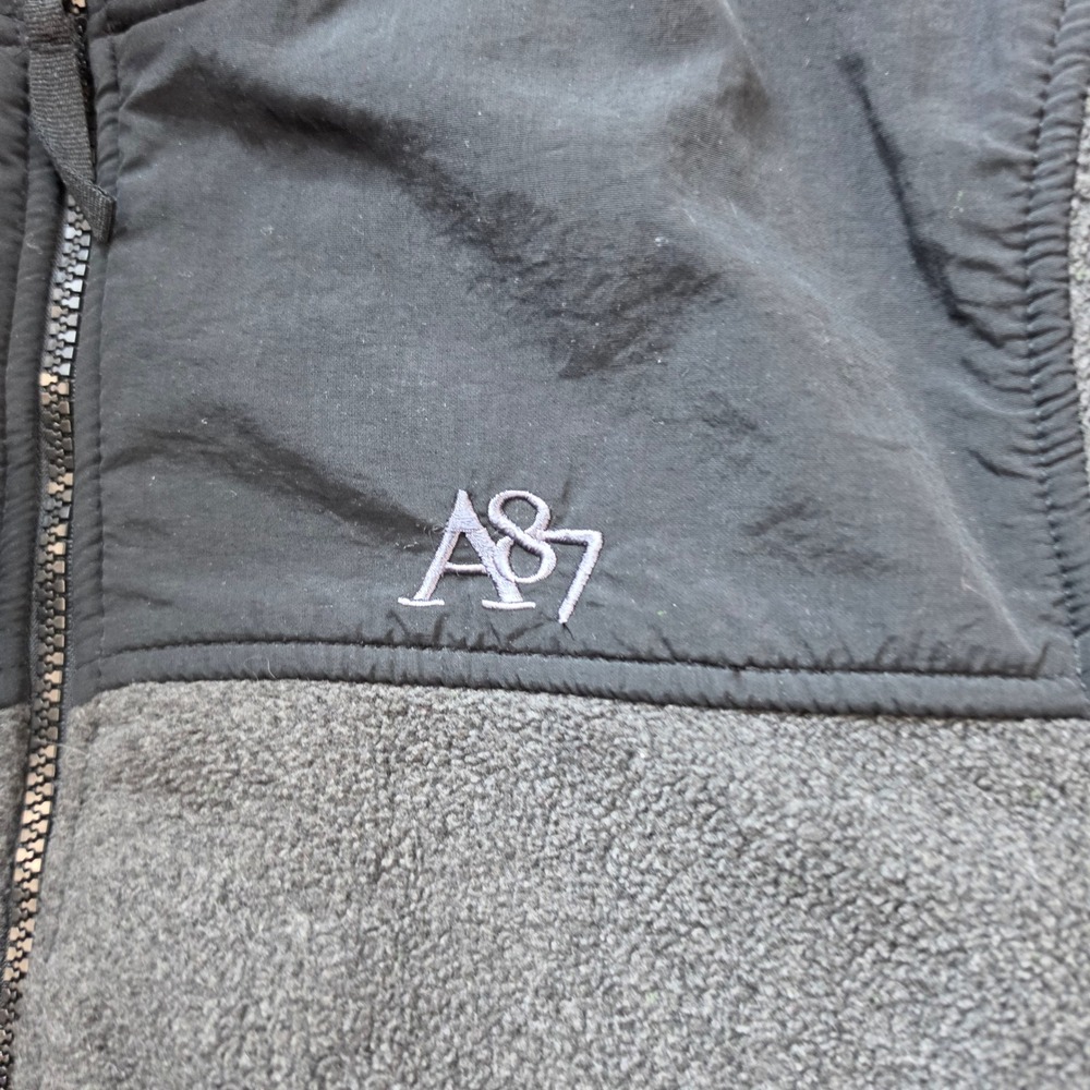 Aeropostale Full Zip Fleece Jacket Mens Small Black Outdoor Casual Athletic - Picture 3 of 8